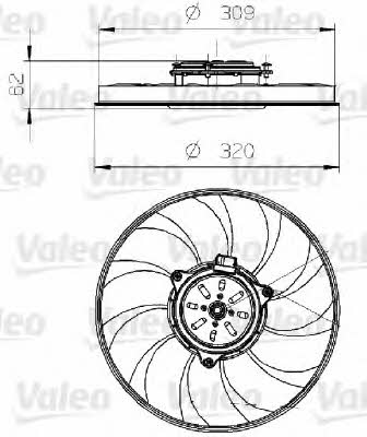 Valeo 696024 Hub, engine cooling fan wheel 696024