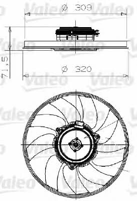 Valeo 696027 Hub, engine cooling fan wheel 696027