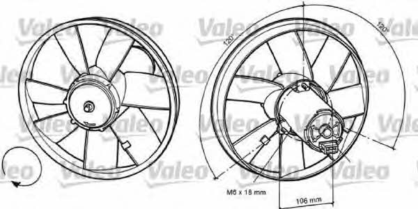 Valeo 696034 Hub, engine cooling fan wheel 696034