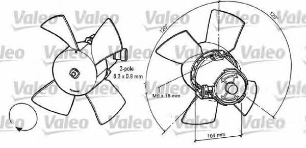 Valeo 696035 Hub, engine cooling fan wheel 696035