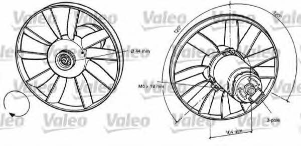 Valeo 696039 Hub, engine cooling fan wheel 696039