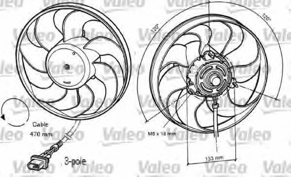 Valeo 696040 Hub, engine cooling fan wheel 696040