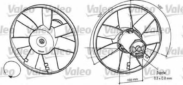 Valeo 696041 Hub, engine cooling fan wheel 696041