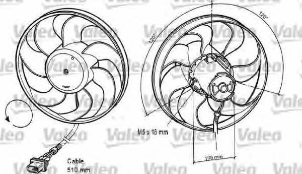 Valeo 696042 Hub, engine cooling fan wheel 696042