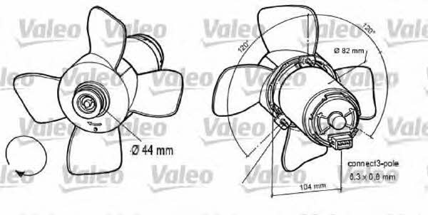 Valeo 696047 Hub, engine cooling fan wheel 696047
