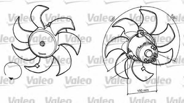 Valeo 696049 Hub, engine cooling fan wheel 696049