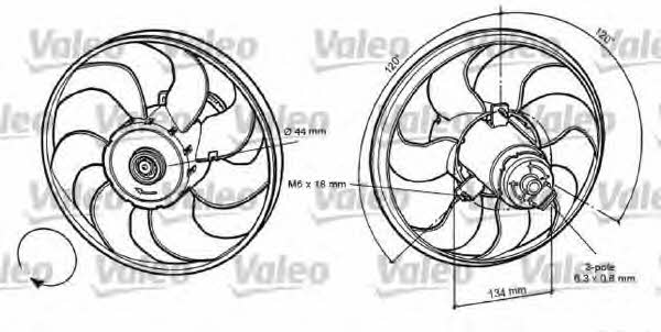 Valeo 696056 Hub, engine cooling fan wheel 696056