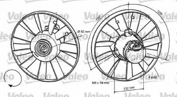 Valeo 696057 Hub, engine cooling fan wheel 696057
