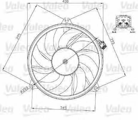 Valeo 696071 Hub, engine cooling fan wheel 696071