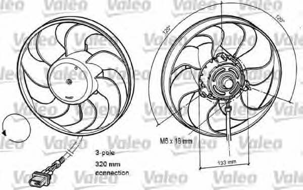 Valeo 696078 Hub, engine cooling fan wheel 696078