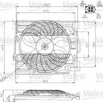 Valeo 696120 Radiator cooling fan motor 696120