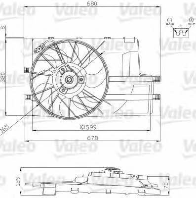 Valeo 696129 Radiator cooling fan motor 696129