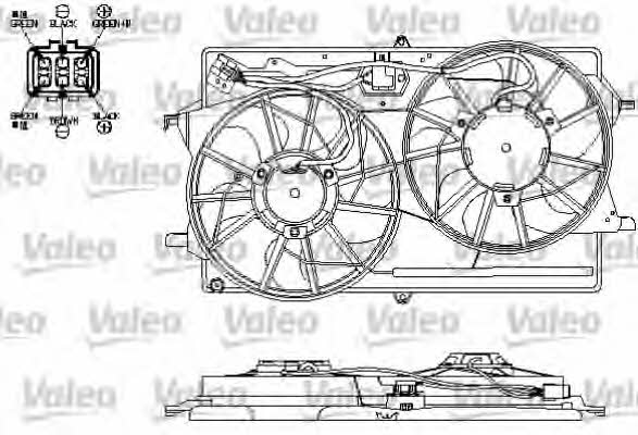 Valeo 696154 Radiator cooling fan motor 696154