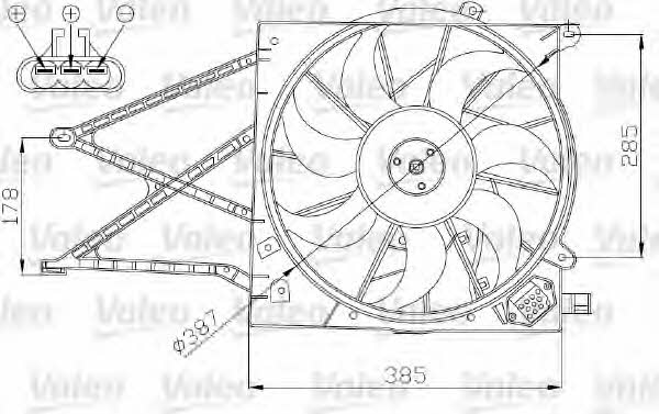 Valeo 696173 Hub, engine cooling fan wheel 696173