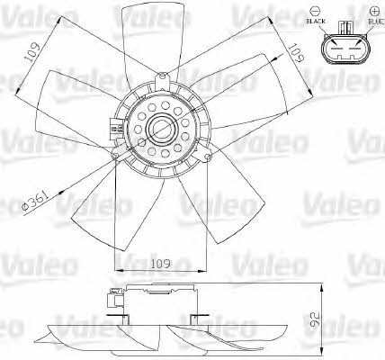Valeo 696279 Hub, engine cooling fan wheel 696279