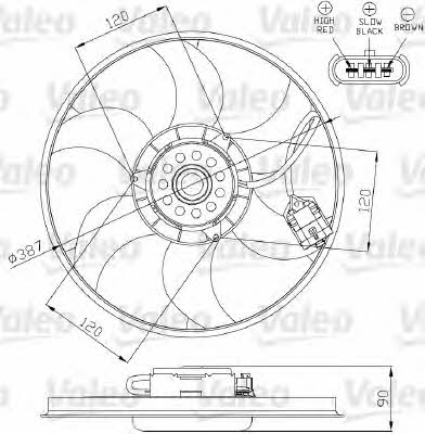 Valeo 696284 Hub, engine cooling fan wheel 696284