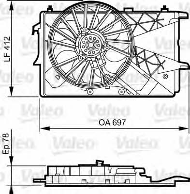 Valeo 696373 Hub, engine cooling fan wheel 696373