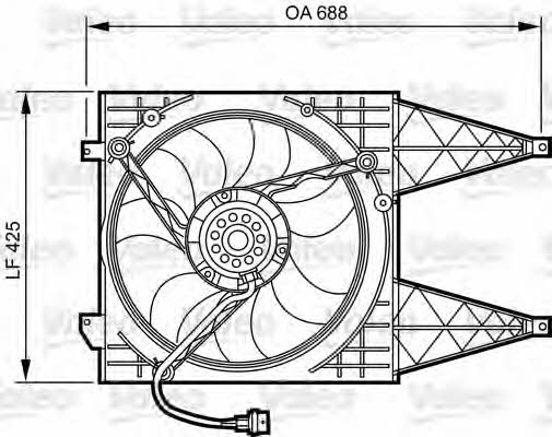 Valeo 696375 Hub, engine cooling fan wheel 696375
