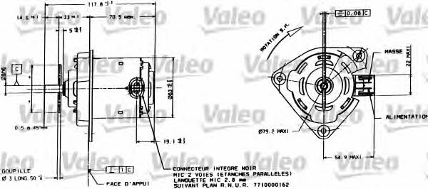 Valeo 698015 Radiator cooling fan motor 698015
