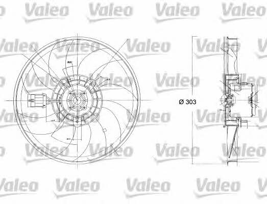 Valeo 698187 Hub, engine cooling fan wheel 698187
