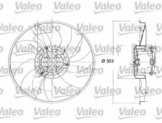 Valeo 698324 Hub, engine cooling fan wheel 698324