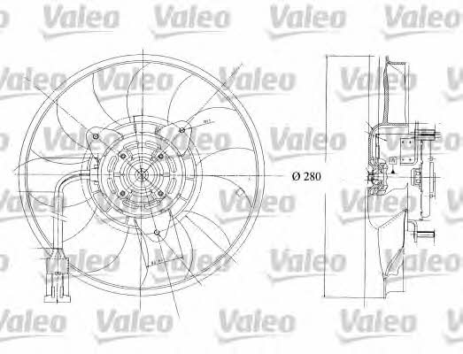 Valeo 698350 Hub, engine cooling fan wheel 698350