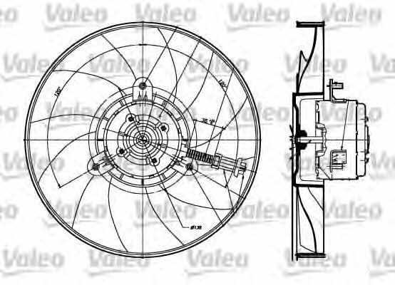 Valeo 698357 Hub, engine cooling fan wheel 698357