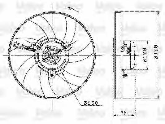 Valeo 698358 Hub, engine cooling fan wheel 698358