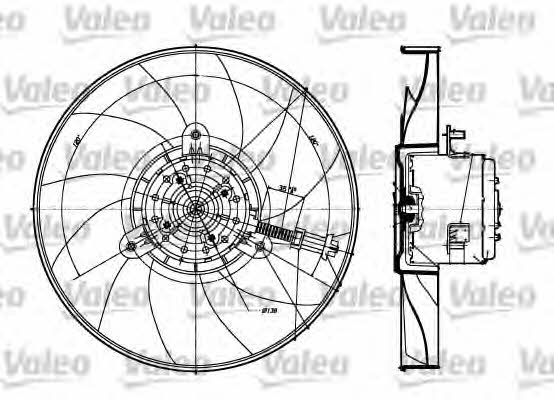 Valeo 698360 Hub, engine cooling fan wheel 698360