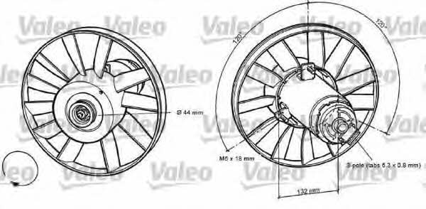 Valeo 698371 Hub, engine cooling fan wheel 698371