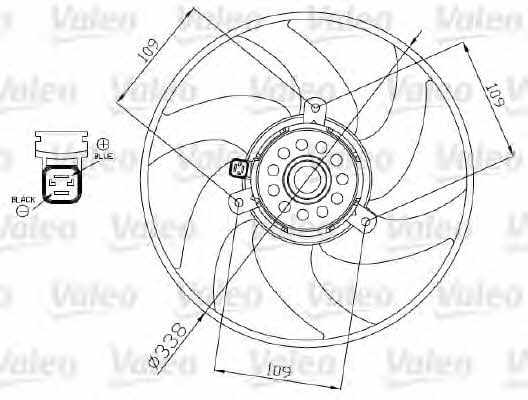 Valeo 698375 Hub, engine cooling fan wheel 698375