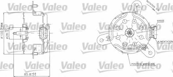 Valeo 698408 Radiator cooling fan motor 698408