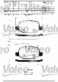 Valeo 598407 Brake Pad Set, disc brake 598407