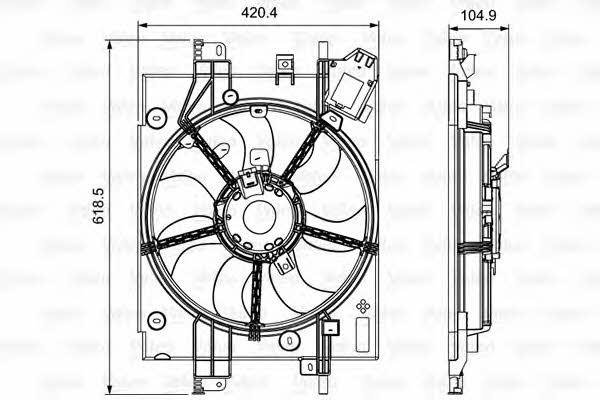 Valeo 696550 Hub, engine cooling fan wheel 696550