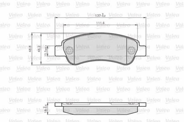Valeo 872465 Brake pad set 872465 872465 Valeo Brake pad set