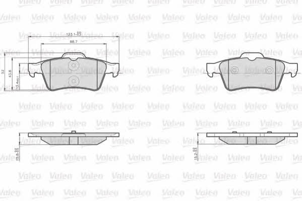 Valeo 872482 Brake pad set 872482 872482 Valeo Brake pad set