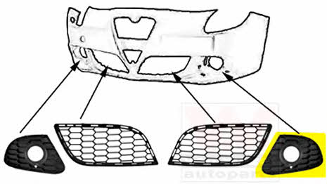 0113593 Van Wezel Front bumper grille (plug) left