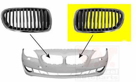 Radiator grill BMW 5 series: 0617513 Van Wezel Radiator grill left