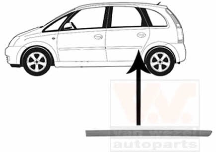 Doors Opel Meriva A (X03) MPV: 3781425 Van Wezel Rear door trim left