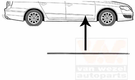 Door moulding Volkswagen Passat: 5839404 Van Wezel Front door trim right