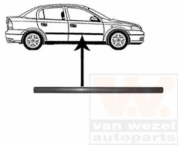 3742424 Van Wezel Front door trim right