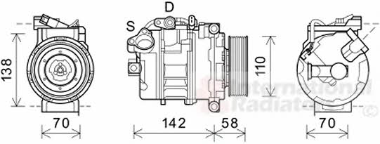 Air conditioner compressor BMW: 0600K496 Van Wezel Compressor, air conditioning