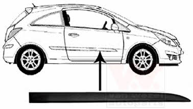 Door moulding Opel: 3750428 Van Wezel Front door trim right