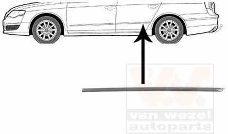 Door moulding Volkswagen Passat: 5839405 Van Wezel Rear door trim left