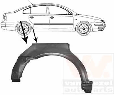 Fender repair parts Volkswagen: 5836148 Van Wezel Repair part rear fender right
