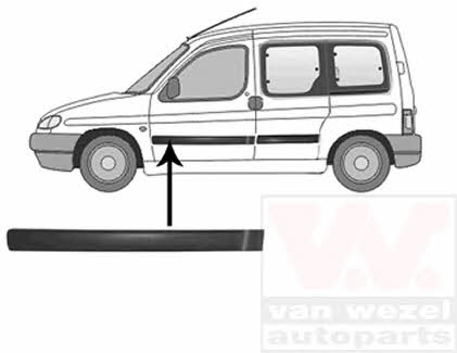 Door moulding Citroen: 0903423 Van Wezel Front door trim left