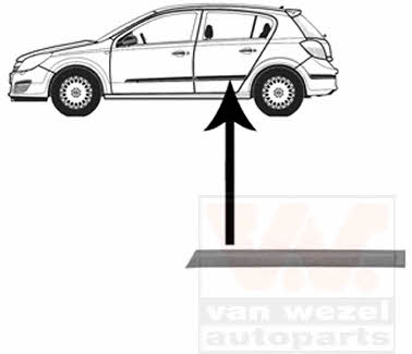 Van Wezel 3745425 Rear door trim left 3745425