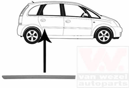 3781426 Van Wezel Rear door trim right