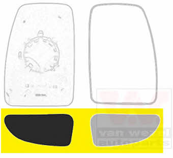 Van Wezel 3799834 Side mirror insert, right 3799834