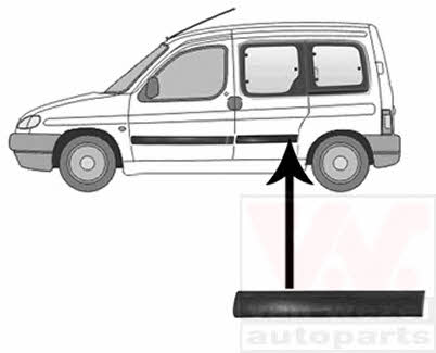 Door moulding Citroen: 0903425 Van Wezel Rear door trim left